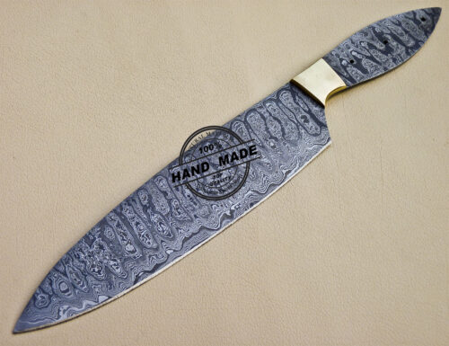 Damascus Kitchen Chef Blank Blade Custom Handmade Knife 1090 - Image 3