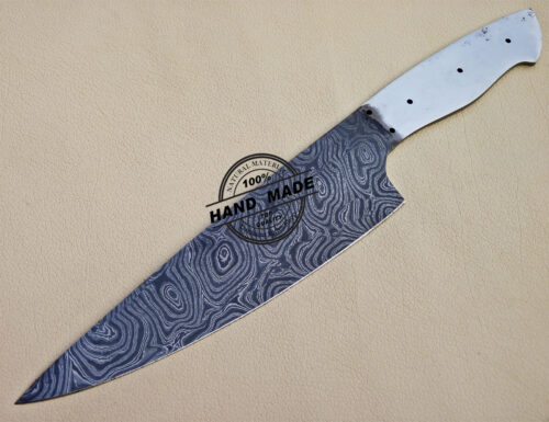Damascus Kitchen Blank Blade Knife Custom Handmade Knife 1092 - Image 3