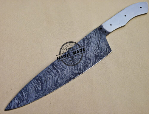 Damascus Kitchen Blank Blade Knife Custom Handmade Knife 1093 - Image 3