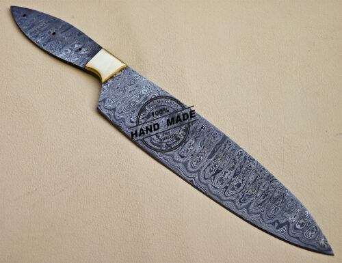 Damascus Kitchen Chef Blank Blade Custom Handmade Knife 1090 - Image 4