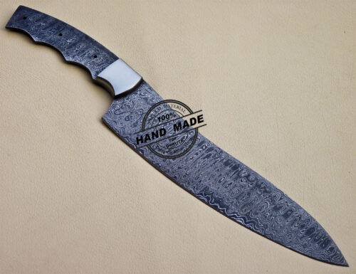 Full Damascus Kitchen Blank Blade Knife Custom Handmade Knife 1091 - Image 4