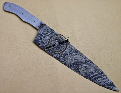 Damascus Kitchen Blank Blade Knife Custom Handmade Knife 1093 - Image 4