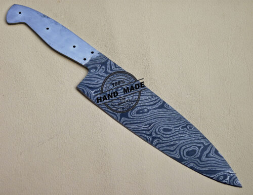 Damascus Kitchen Chef Blank Blade Custom Handmade Knife 1088 - Image 4
