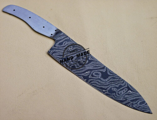 Damascus Chef Blank Blade Knife Custom Handmade Knife 1095 - Image 4