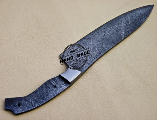 Full Damascus Kitchen Blank Blade Knife Custom Handmade Knife 1096 - Image 4