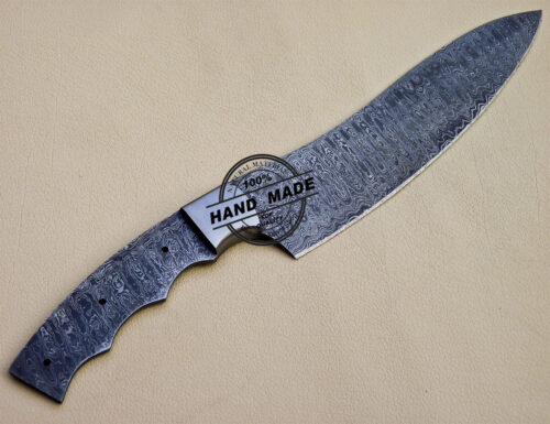Full Damascus Kitchen Blank Blade Knife Custom Handmade Knife 1091 - Image 5