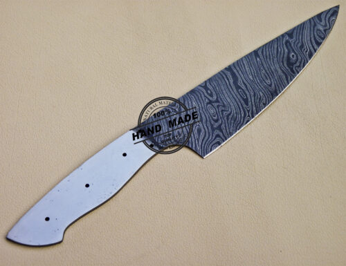 Damascus Kitchen Blank Blade Knife Custom Handmade Knife 1092 - Image 5