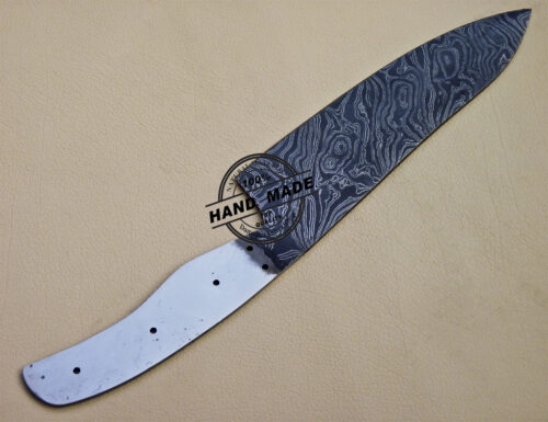 Damascus Chef Blank Blade Knife Custom Handmade Knife 1095 - Image 5