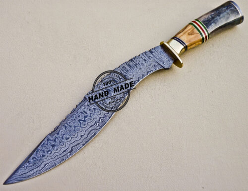 Damascus Kukuri Knife Custom Handmade Damascus Steel Knife 1608 - Image 3