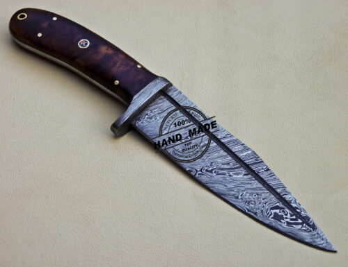 Damascus Skinner Knife Custom Handmade Damascus Steel Skinner Knife 1098 - Image 4