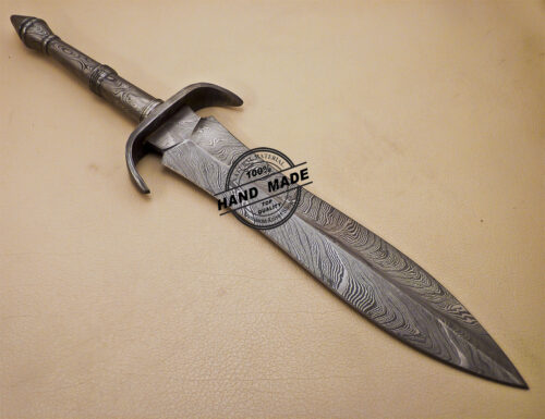 Full Damascus Dagger Knife Custom Handmade Damascus Steel Knife 1603 - Image 4