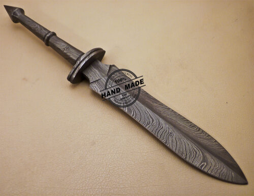Full Damascus Dagger Knife Custom Handmade Damascus Steel Knife 1602 - Image 4