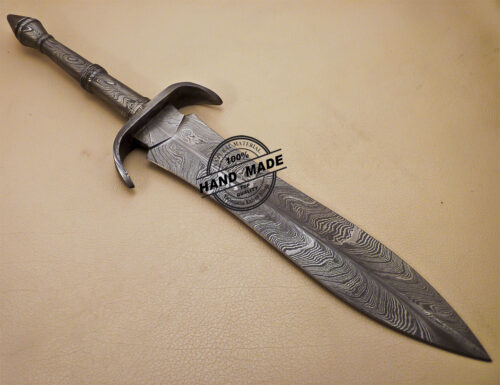 Full Damascus Dagger Knife Custom Handmade Damascus Steel Knife 1603 - Image 5
