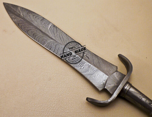 Full Damascus Dagger Knife Custom Handmade Damascus Steel Knife 1603 - Image 6
