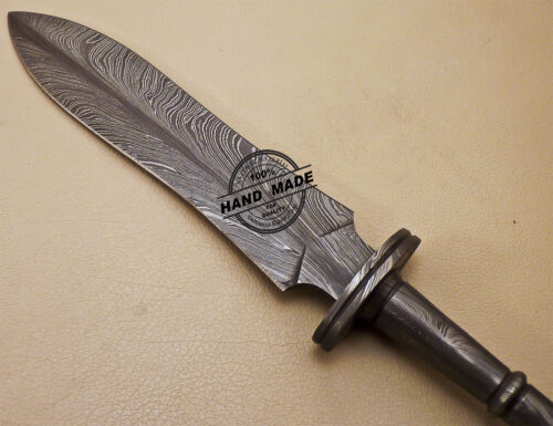 Full Damascus Dagger Knife Custom Handmade Damascus Steel Knife 1602 - Image 7