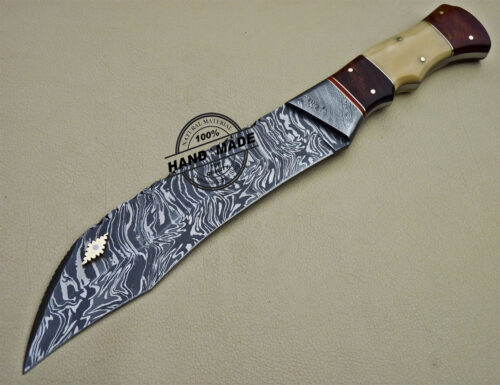 Damascus Bowie Knife Custom Handmade Damascus Steel Knife 1627 - Image 3