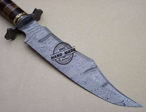 Professional Damascus Bowie Knife Custom Handmade Damascus Knife 1630 - Image 5