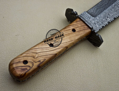 Damascus Bowie Knife Custom Handmade Damascus Steel Knife 1628 - Image 6