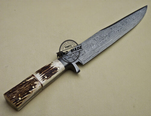 Professional Damascus Bowie Knife Custom Handmade Damascus Steel Knife 1639 - Image 6