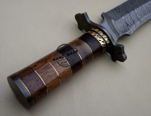 Professional Damascus Bowie Knife Custom Handmade Damascus Knife 1630 - Image 7