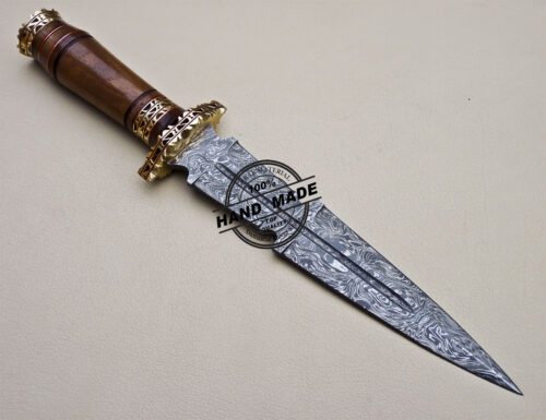 Damascus Dagger Knife Custom Handmade Damascus Steel Knife 1637 - Image 4