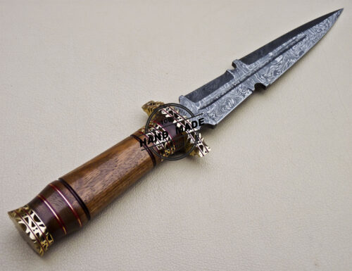 Damascus Dagger Knife Custom Handmade Damascus Steel Knife 1637 - Image 5