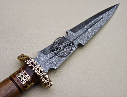 Damascus Dagger Knife Custom Handmade Damascus Steel Knife 1637 - Image 6