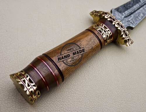 Damascus Dagger Knife Custom Handmade Damascus Steel Knife 1637 - Image 7