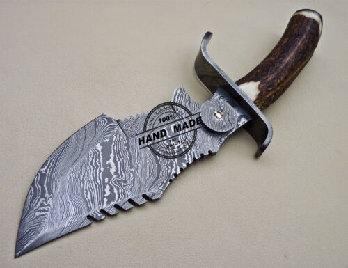 Damascus Tracker Knife Fixed Blade Handmade Damascus Steel Knife 1635 - Image 4