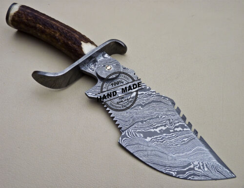 Damascus Tracker Knife Fixed Blade Handmade Damascus Steel Knife 1635 - Image 5
