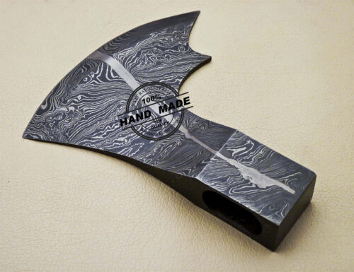 Blank Head Damascus Tomahawk Axe Custom Handmade Damascus Steel Axe 1649 - Image 6