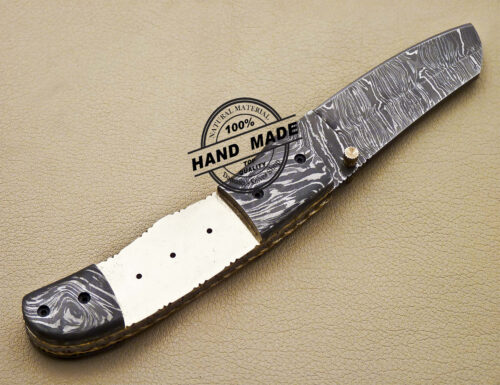 Blank Damascus Folding Knife Handmade Damascus Steel Knife 1651 - Image 4