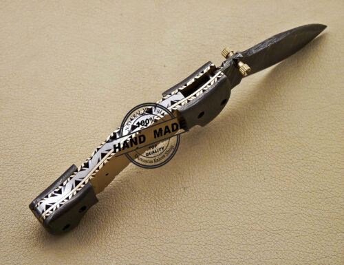 Blank Blade Damascus Folding Knife Custom Handmade Damascus Knife 1652 - Image 5