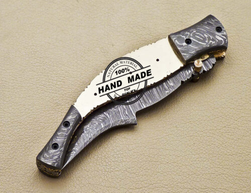 Damascus Folding Blank Blade Knife Custom Handmade Knife 1653 - Image 6