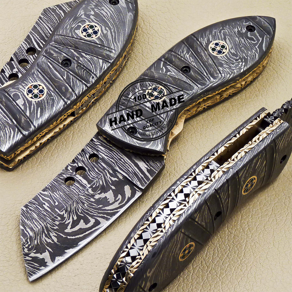 Mini Damascus Folding Knife