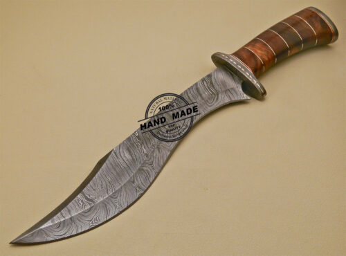 Fixed Blade Damascus Bowie Knife Custom Handmade Damascus Steel Knife 1659 - Image 3