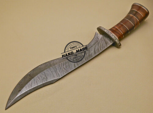 Fixed Blade Damascus Bowie Knife Custom Handmade Damascus Steel Knife 1659 - Image 4