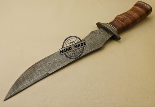 Rody Stan Beautiful Custom Handmade Damascus Bowie Knife 1654 - Image 4