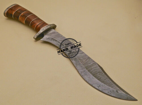 Fixed Blade Damascus Bowie Knife Custom Handmade Damascus Steel Knife 1659 - Image 5
