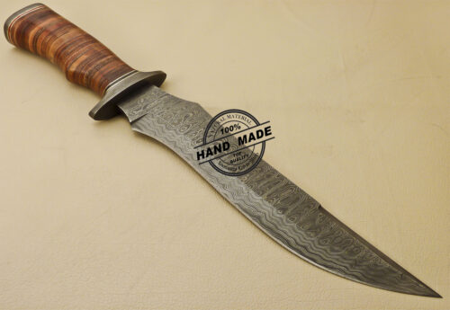 Rody Stan Beautiful Custom Handmade Damascus Bowie Knife 1654 - Image 5