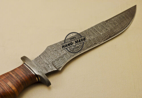 Rody Stan Beautiful Custom Handmade Damascus Bowie Knife 1654 - Image 6