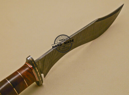 Fixed Blade Damascus Bowie Knife Custom Handmade Damascus Steel Knife 1659 - Image 7