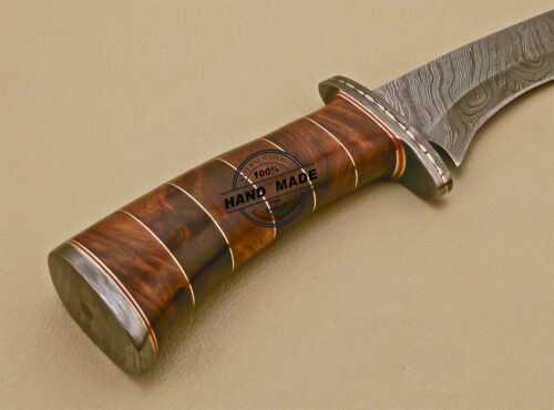 Fixed Blade Damascus Bowie Knife Custom Handmade Damascus Steel Knife 1659 - Image 8