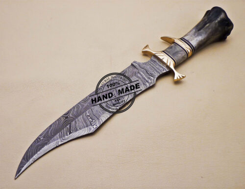 Professional Damascus Bowie Knife Custom Handmade Bowie Knife 1669 - Image 4