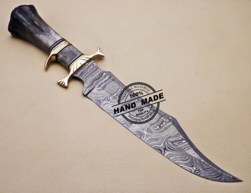 Professional Damascus Bowie Knife Custom Handmade Bowie Knife 1669 - Image 5