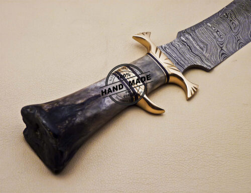 Professional Damascus Bowie Knife Custom Handmade Bowie Knife 1669 - Image 7