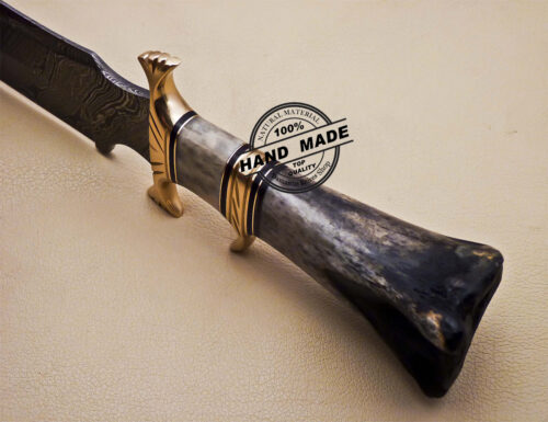Professional Damascus Bowie Knife Custom Handmade Bowie Knife 1669 - Image 8