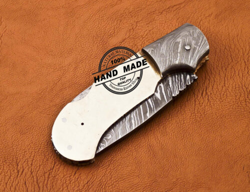 Damascus Folding Blank Blade Knife Custom Handmade Knife 1668 - Image 6