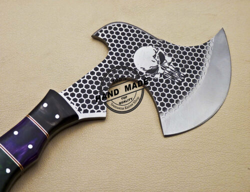 Camping Hatchet Knife Custom Handmade Stainless Steel Hunting Hatchet Knife 1672 - Image 5