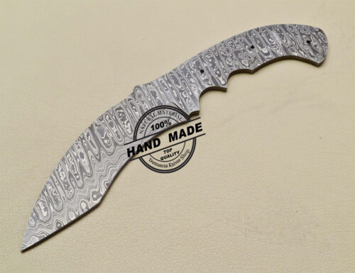 Mini Damascus Kukuri Blank Blade Knife Custom Handmade Skinner Knife 1674 - Image 3